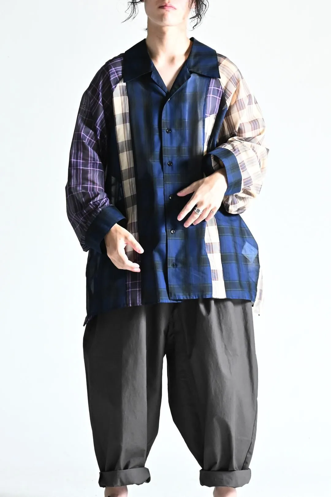 クレイジーパターンロングスリーブビッグシャツ Multi