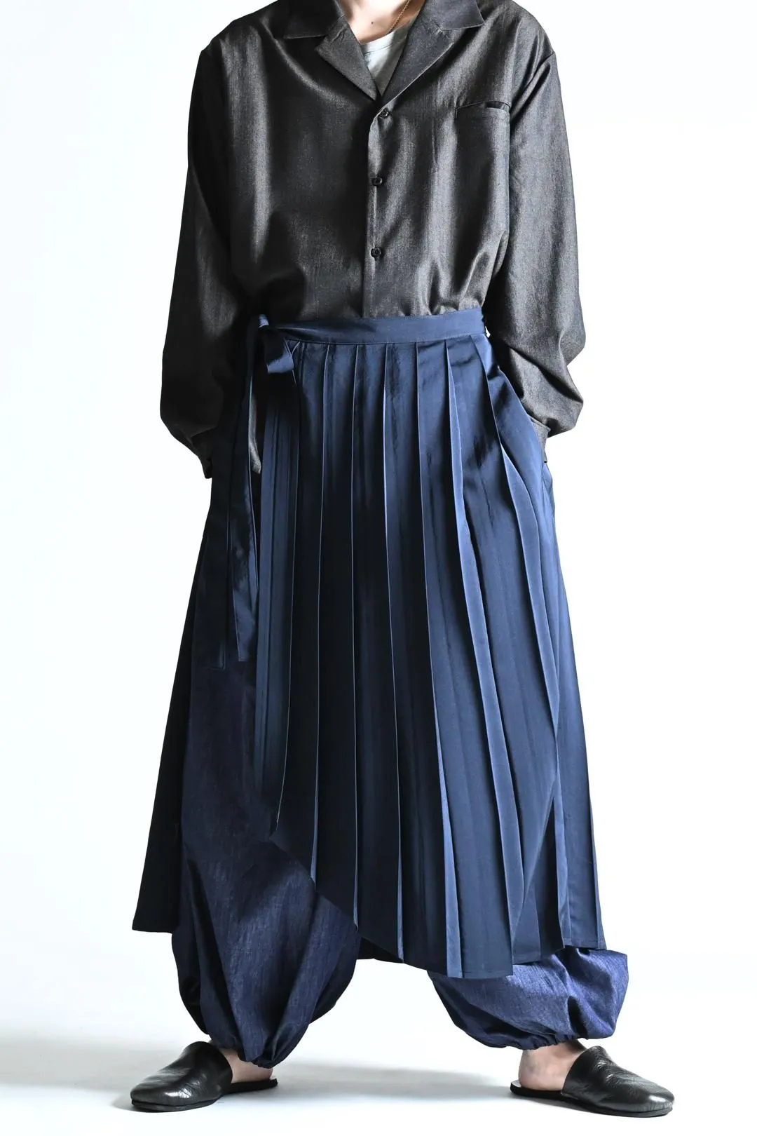 BISHOOL Pleats HAKAMA Cloth navy