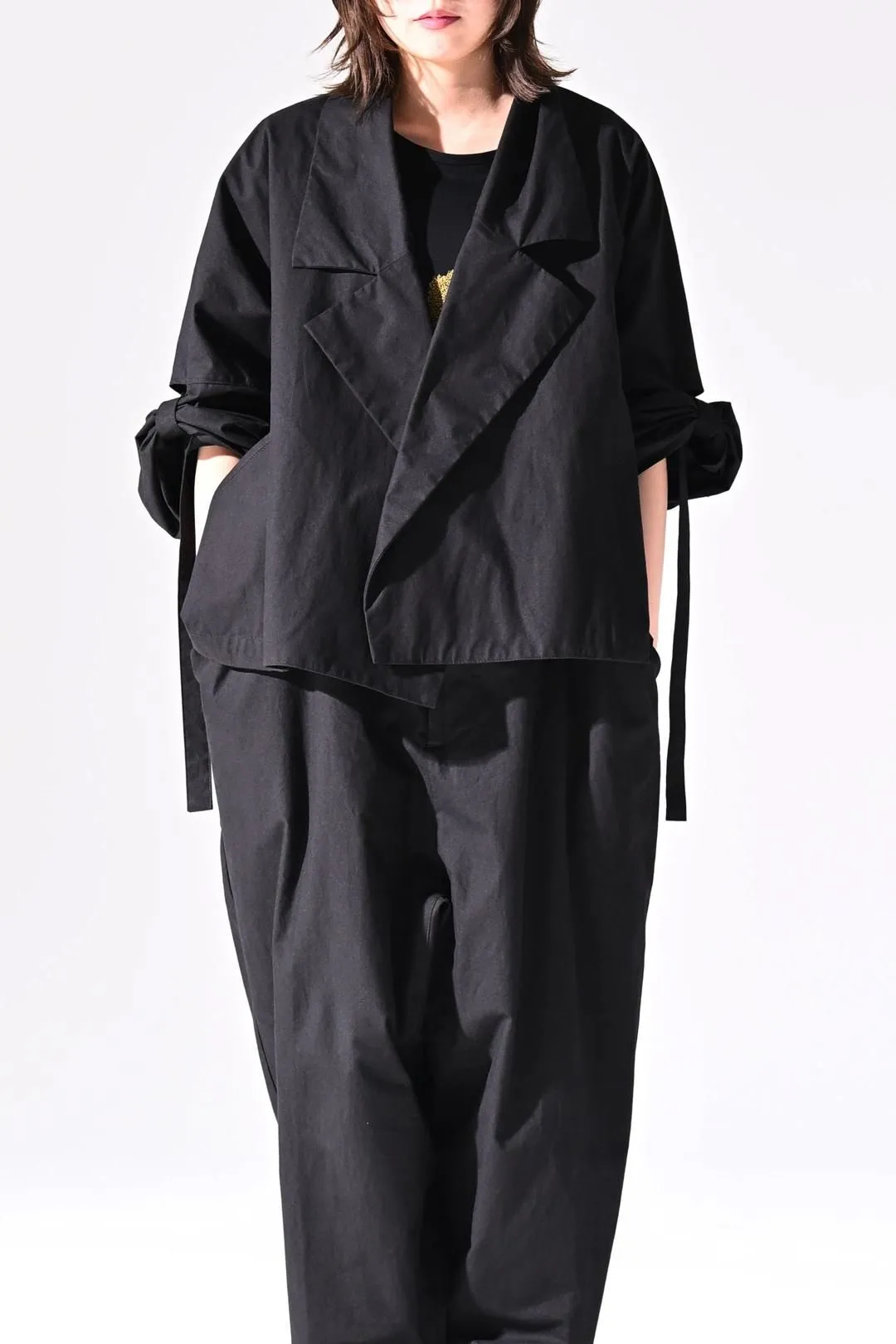 Bafu Cotton 袖紐ワイドブルゾン OVIE STUDIO limited Black
