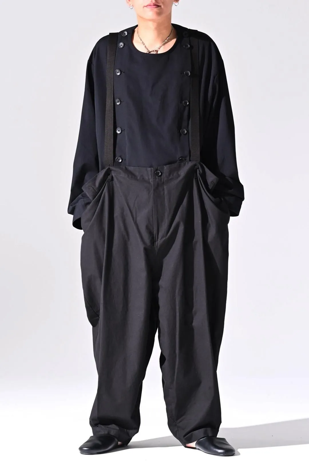 Bafu Cotton サスペンダービッグパンツ OVIE STUDIO limited Black