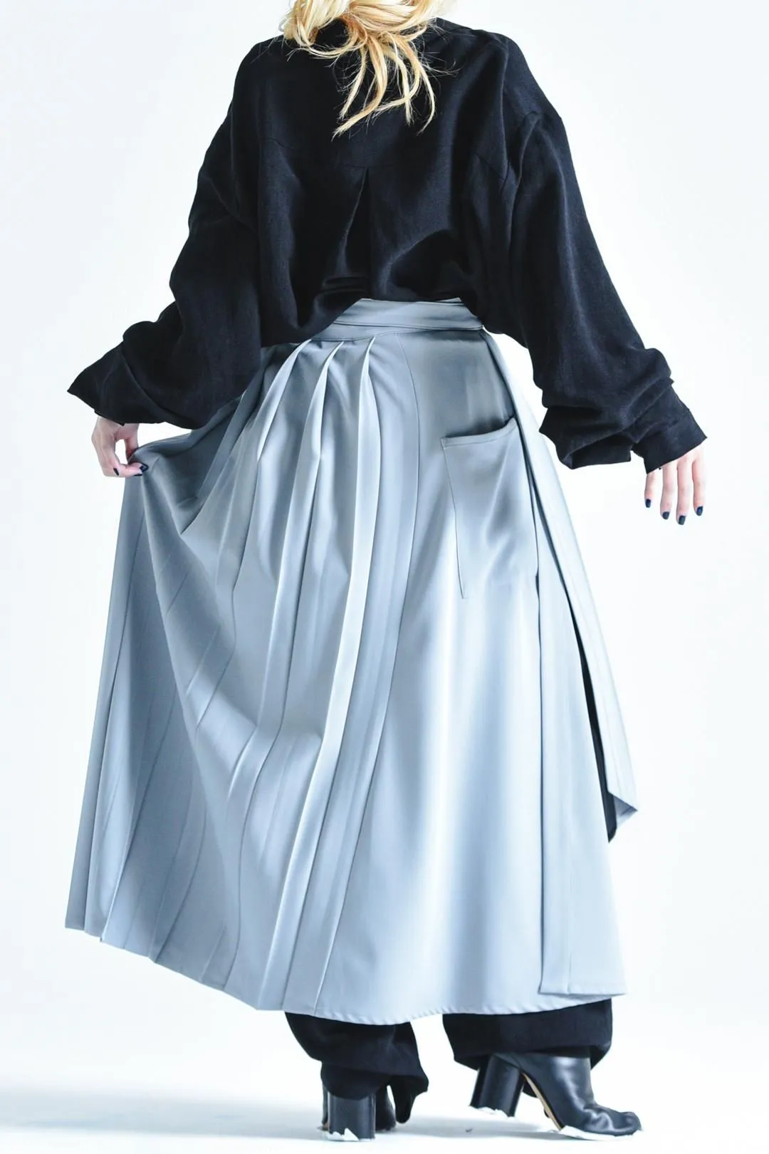 BISHOOL Pleats HAKAMA Cloth blue gray