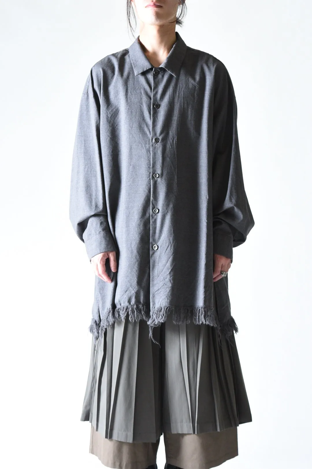 Hand Fringe Craftsman Shirt gray