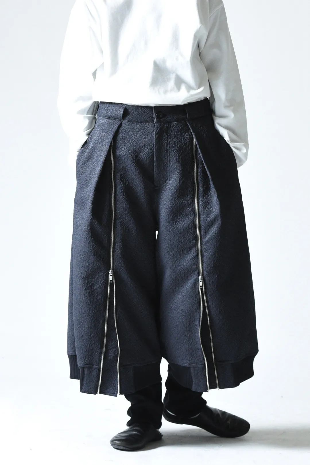  Layered rib blouson pants