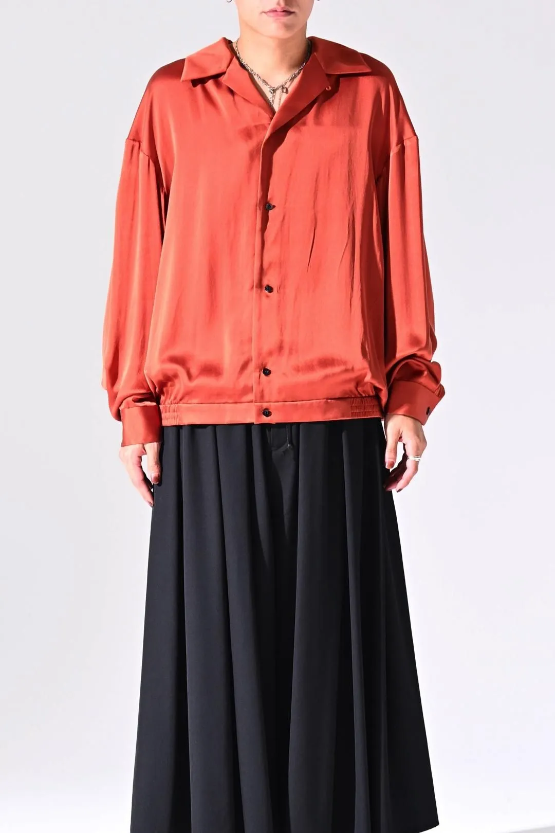  Silk Tailor Blouson Orange OVIE STUDIO limited Super Big
