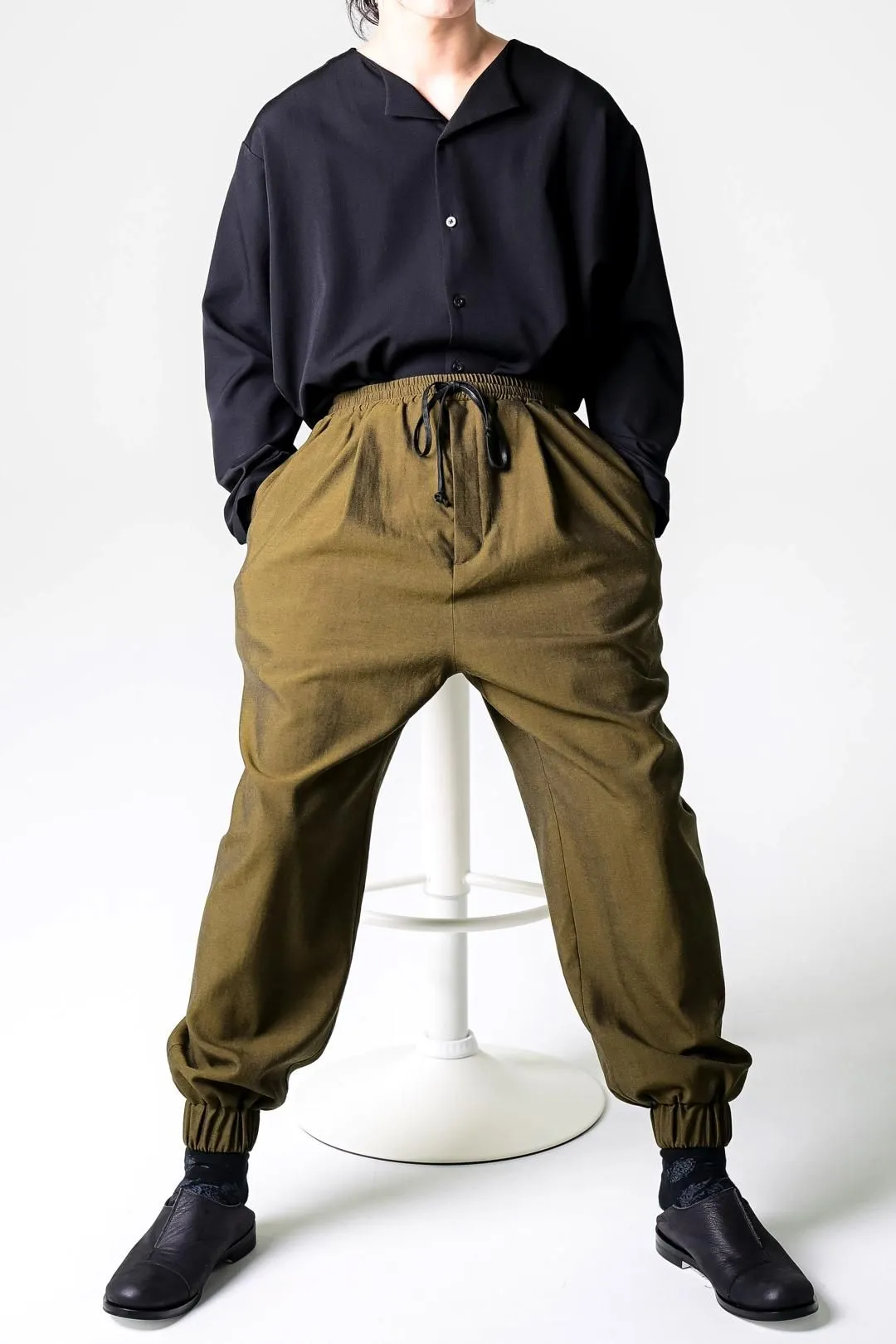  Wool Gabardine Hem Easy Tuck Pants mustard