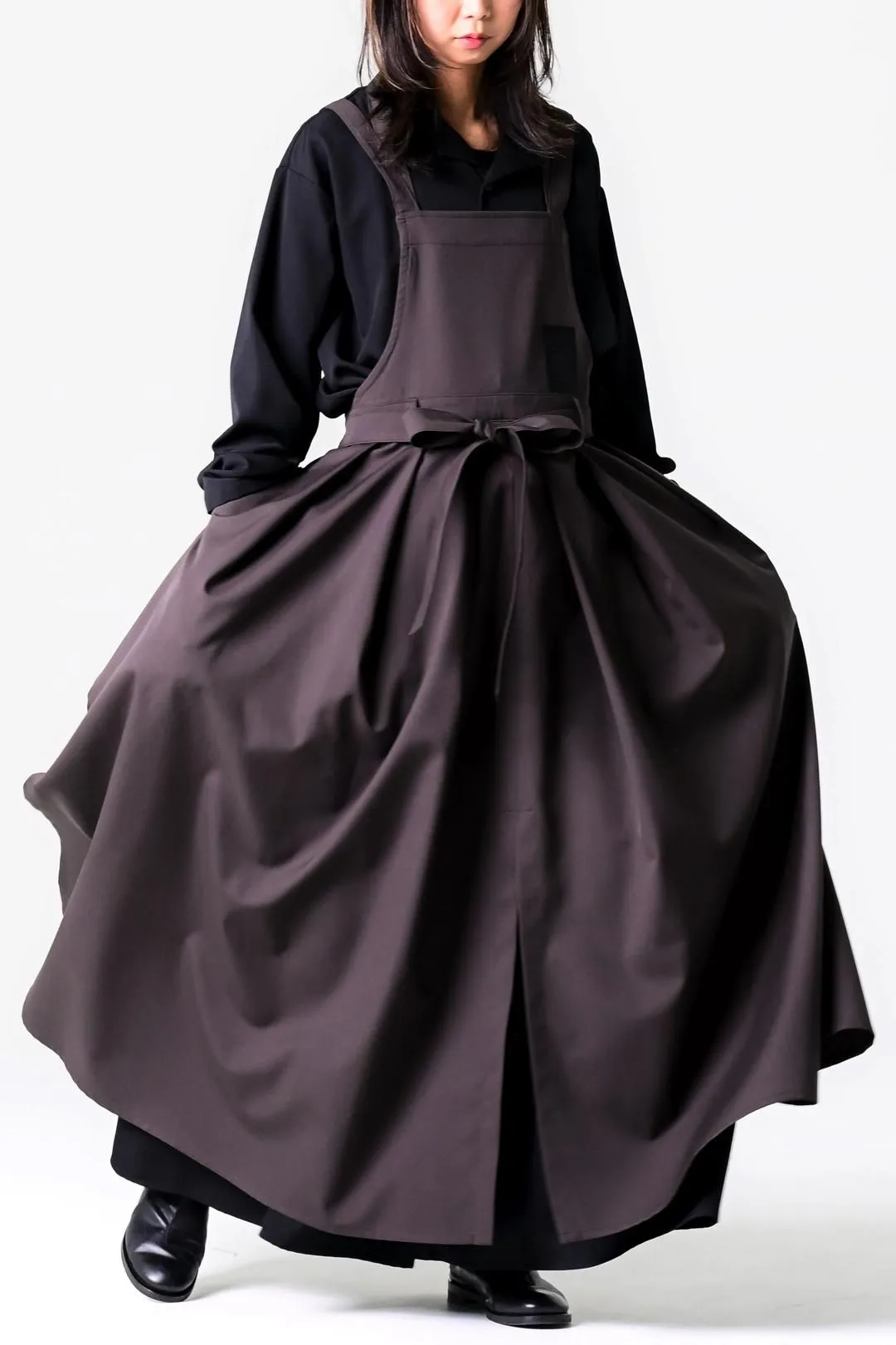  Wool Gabardine Wrap KIMONO Cloth smoke choco