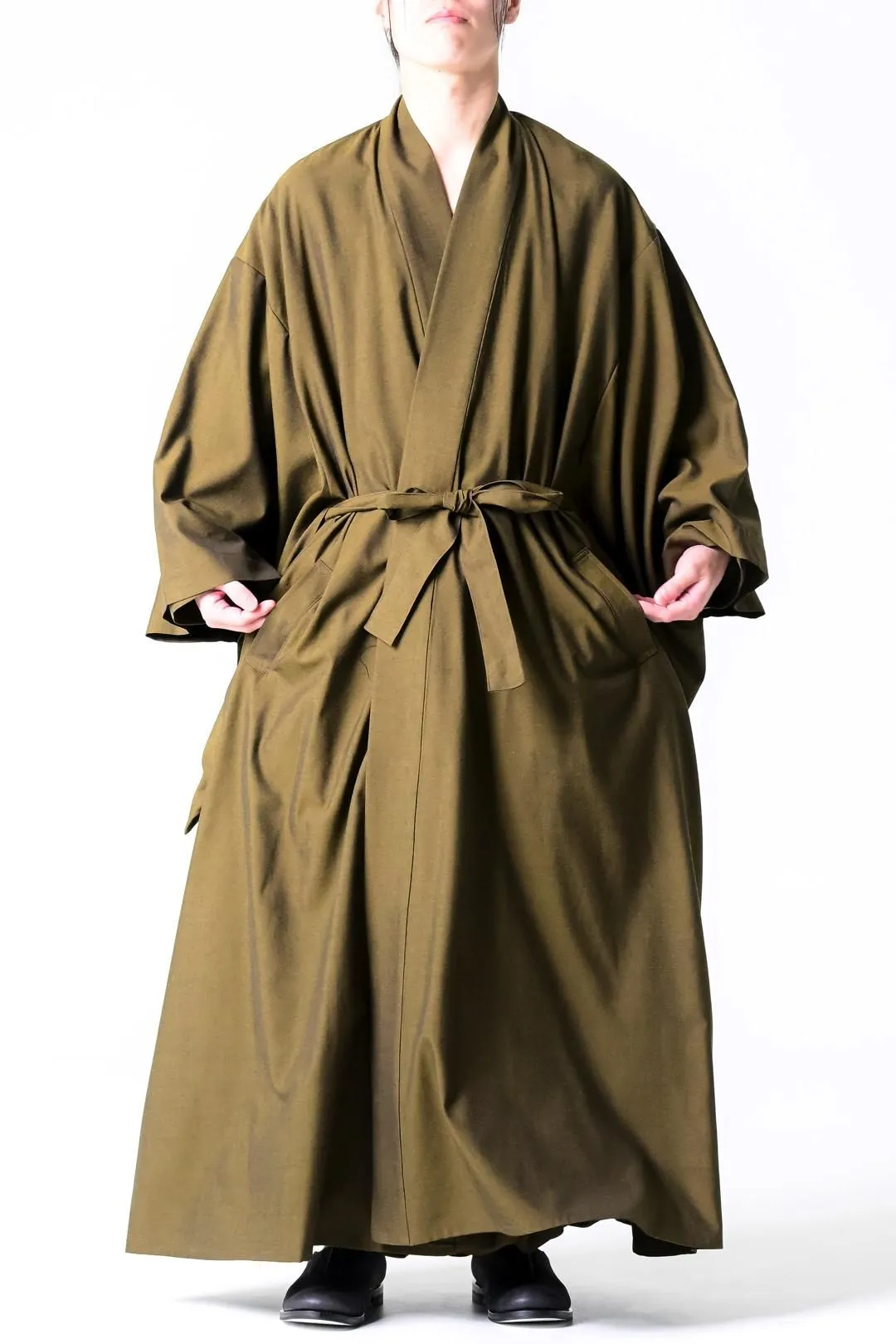  Wool Gabardine YUKATA Coat mustard